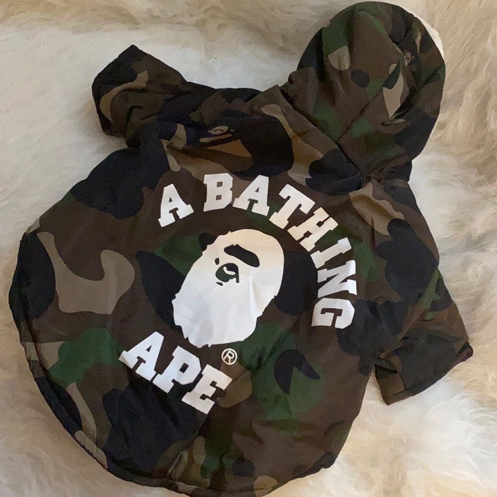 Bathing Ape Reversible dog jacket for small dogs